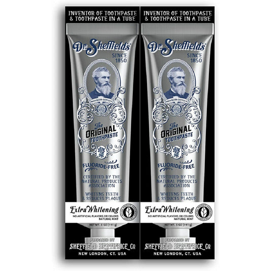 【追跡可能海外メール便】【お得な2本セット】Dr.Sheffield’s Certified Natural Toothpaste (Extra-Whitening) 5oz Pack of 2ドクターシェフィールド 歯磨き粉(エクストラホワイトニング)141g(2本セット)ホワイトニング