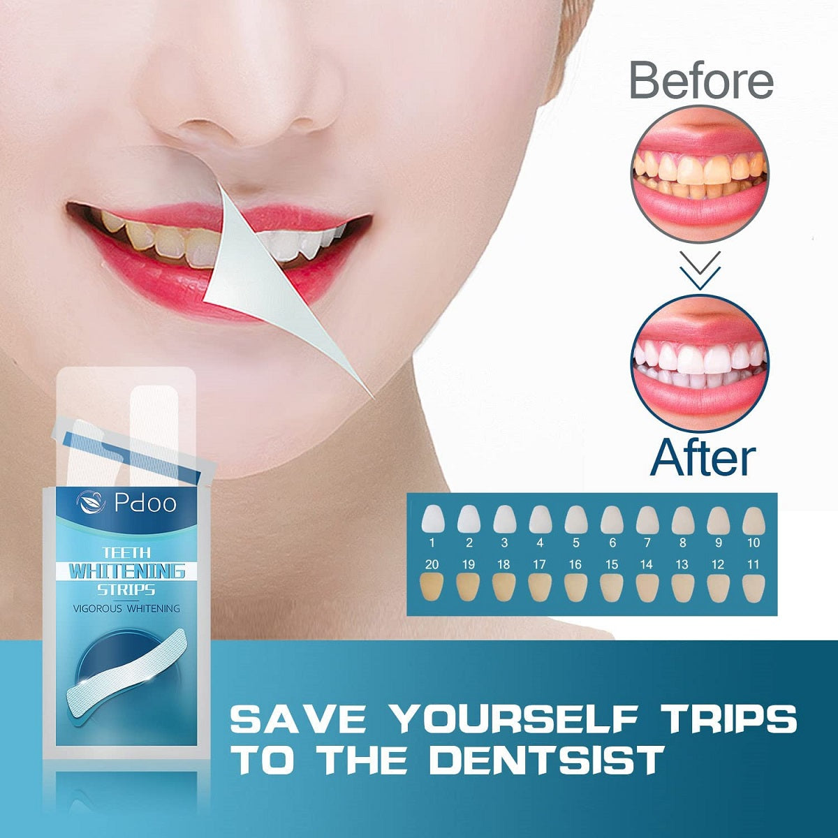 【追跡可能海外メール便】PdooClub Teeth Whitening Strip Blue 28 Strips<>ピードゥークラブ ホワイトニングテープ ブルー 14回分(28枚入り)<>ホワイトニング 白い歯 セルフホワイトニング シートタイプ