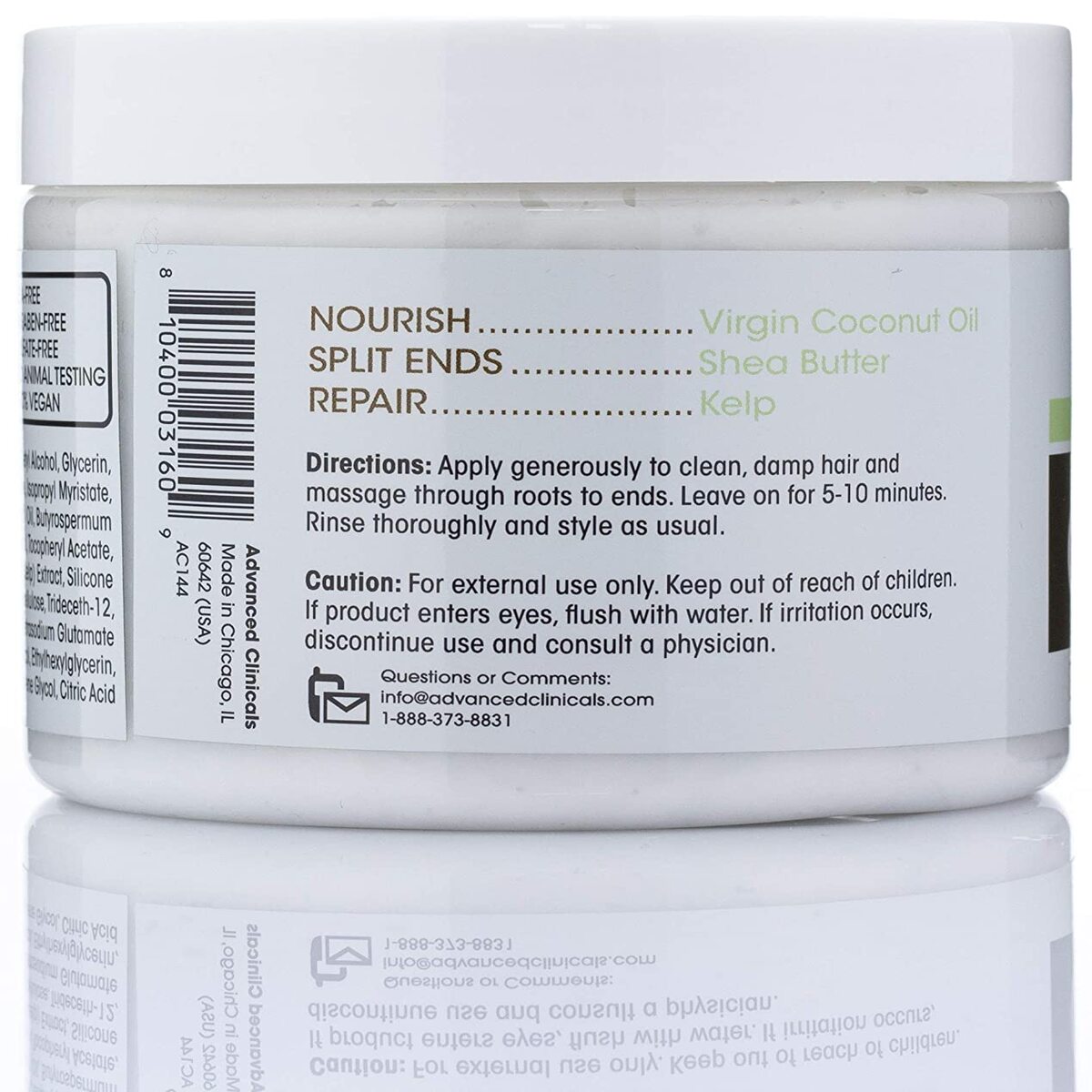 【エクスプレス便】Advanced Clinicals Coconut Oil Hair Mask Treatment Deep Hydration Hair Repair Mask Conditioner 12Fl Oz アドバンスド クリニカルズ ココナッツオイル ヘア リペアマスク 355ml ヘアケア トリートメント