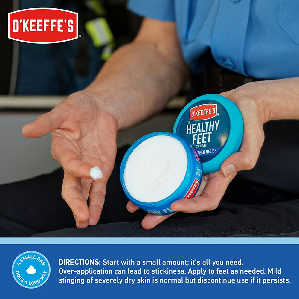 【追跡可能海外メール便】O'Keeffe's Healthy Feet Foot Cream for Extremely Dry , Cracked Feet, 3.2oz Jar オキーフス ヘルシーフィートクリーム フットクリーム