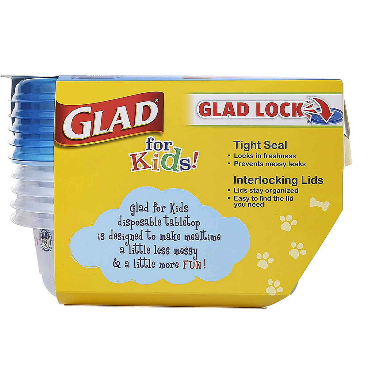 【エクスプレス便】Glad for Kids Paw Patrol GladWare Medium Lunch Square Food Storage Containers 5 Count Set パウ・パトロール グラッド ミディアムランチコンテナー 5個入り ピクニック お弁当 プラスチック BPAフリ