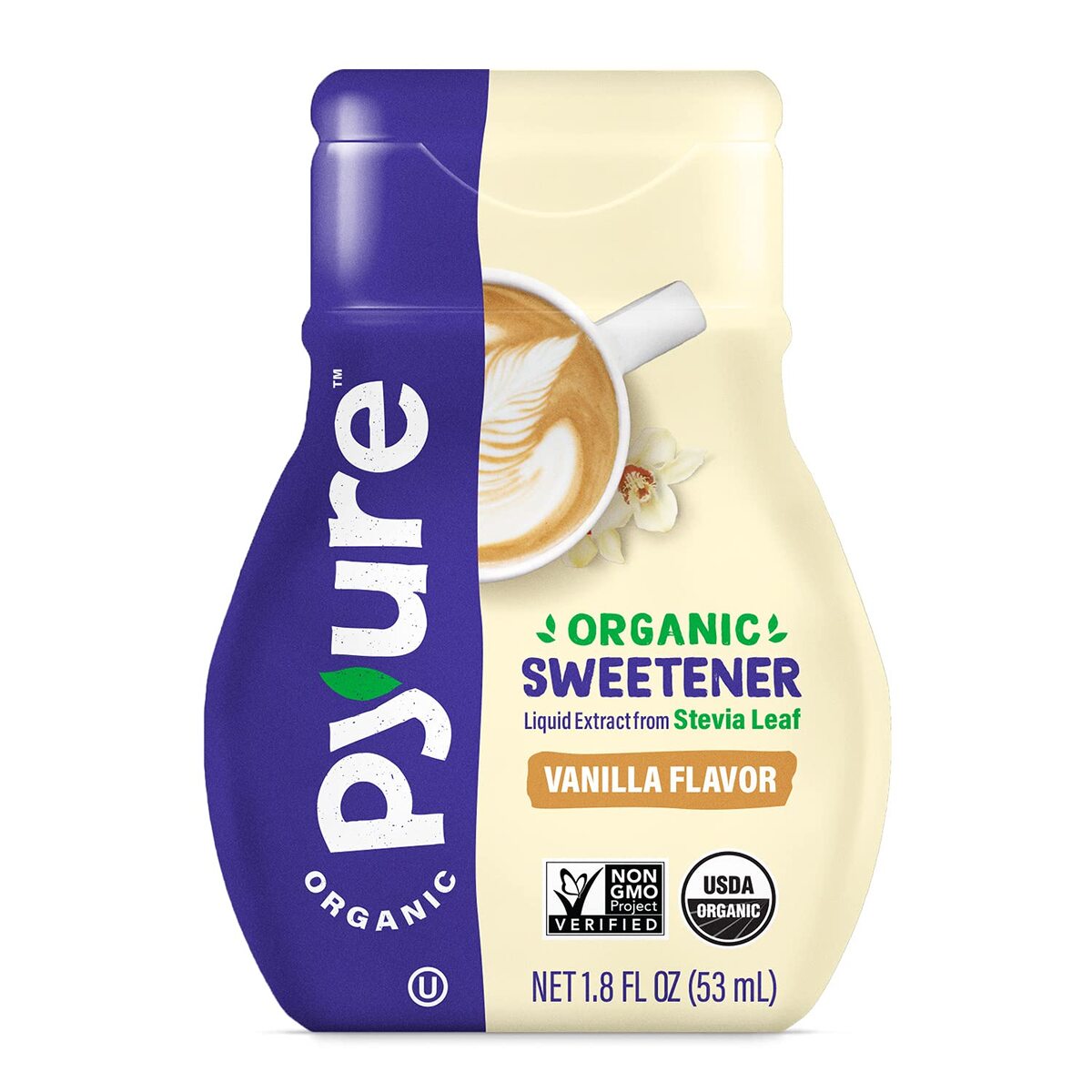 【追跡可能海外メール便】【Pyure Organic】 Pyure Organic Liquid Vanilla Stevia Drops 1.8 oz ピュアオーガニック ステビア バニラ味 天然甘味料 オーガニック グルテンフリー ヴィーガン 非遺伝子組換え体 糖質0 カロリー0