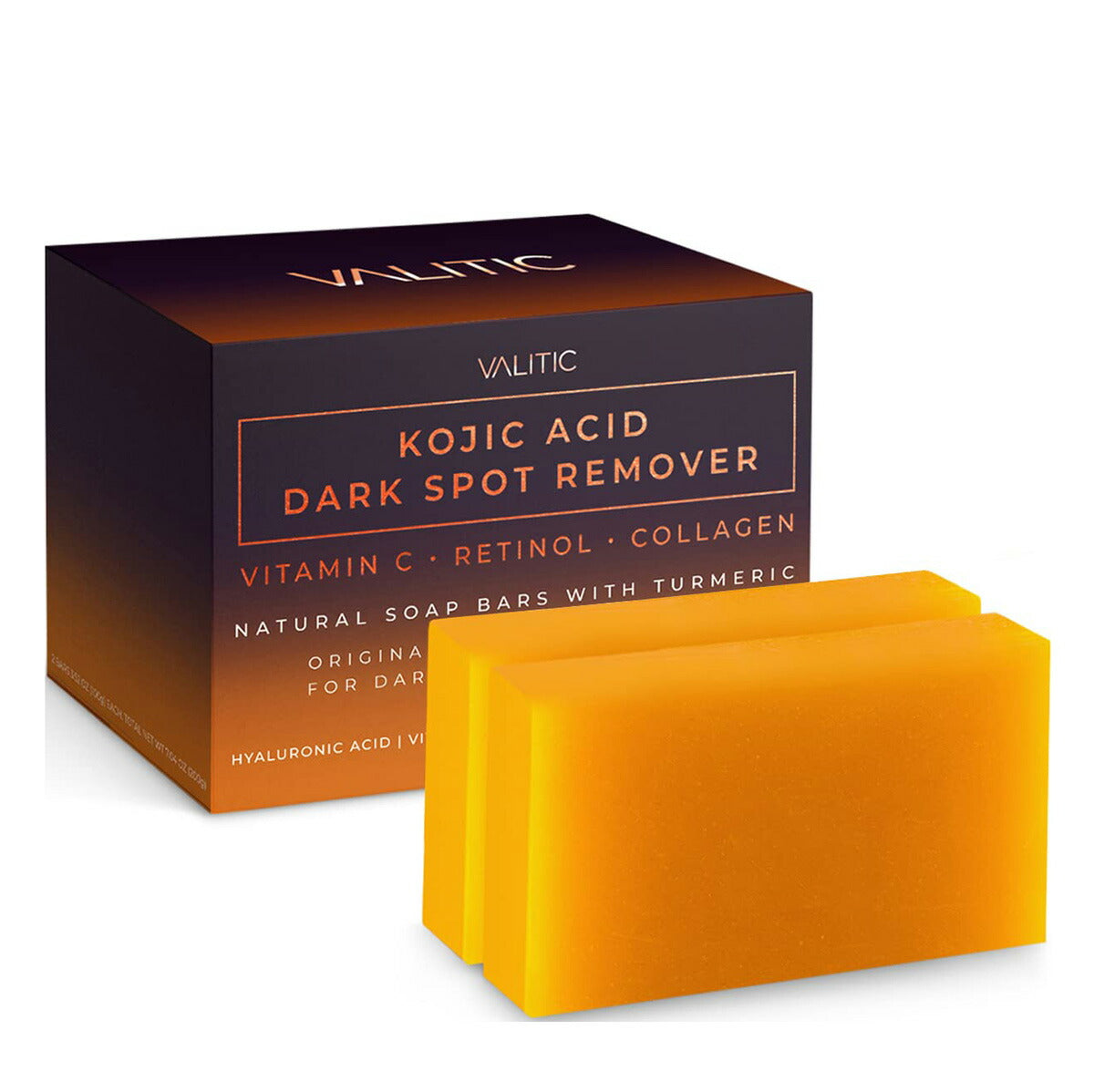 【追跡可能海外メール便】VALITIC Kojic Acid Dark Spot Remover Soap Bars 2pack コウジ酸ダークスポットリムーバー石鹸 2個セット ヒアルロン酸 ビタミンE シアバター レチノール くすみ