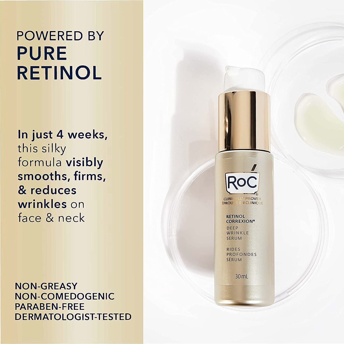 【エクスプレス便】【Roc】RoC Retinol Correxion Deep Wrinkle Retinol Face Serum, 1 oz レチノールコレクション ディープリンクル レチノールフェイスセラム