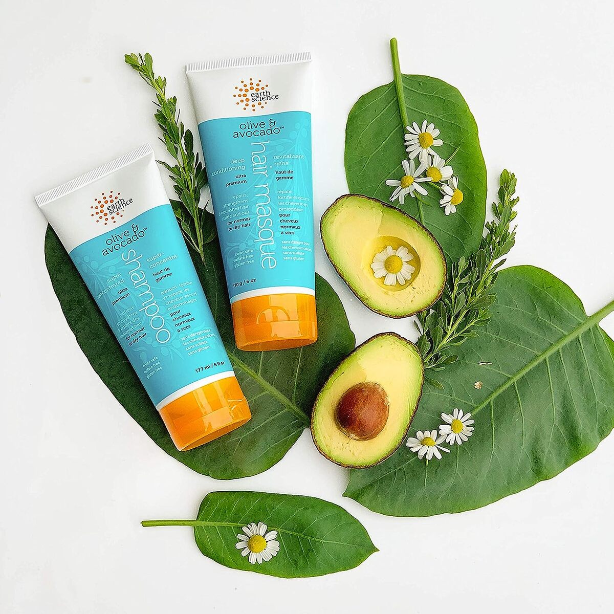 【追跡可能海外メール便】【Earth Science】 Olive & Avocado Deep Conditioning Hair Masque 6 oz (170 g) アースサイエンス オリーブ&アボカド コンディショニング ヘアーマスク 保湿 ダメージ