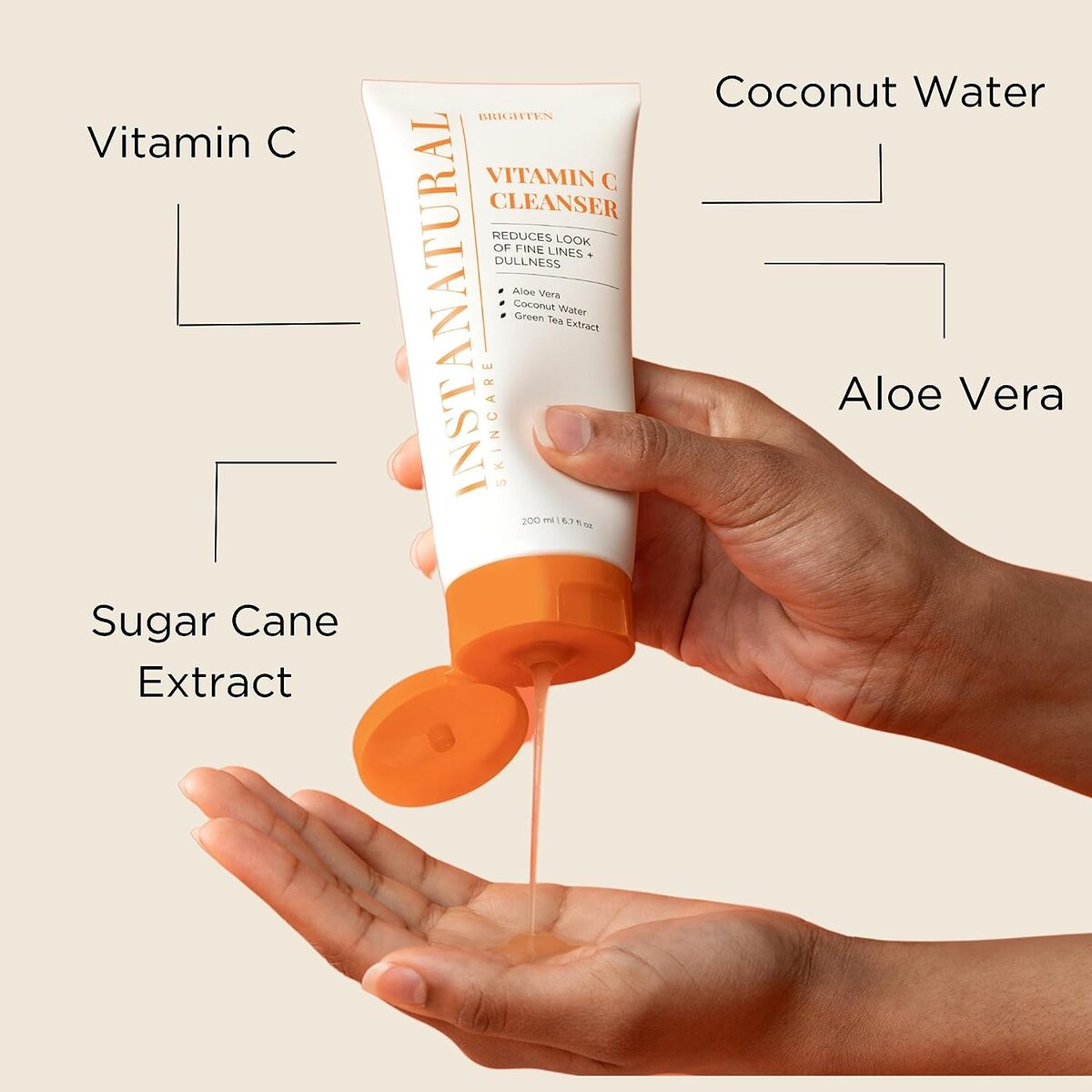 【エクスプレス便】insta natural Vitamin C Cleanser Face Wash 6.7oz インスタナチュラル ビタミンC洗顔料 フェイスウォッシュ 200ml ビタミンC ココナッツウォーター スキンケア 美容