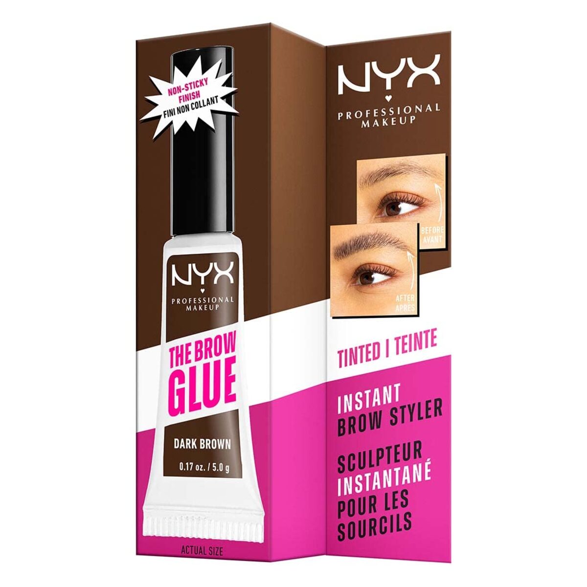 【追跡可能海外メール便】NYX【Dark Brown】  PROFESSIONAL MAKEUP The Brow Glue, Extreme Hold Tinted Eyebrow Gel ニックス アイブロウ ジェル 眉毛マスカラ 眉毛ジェル 眉毛