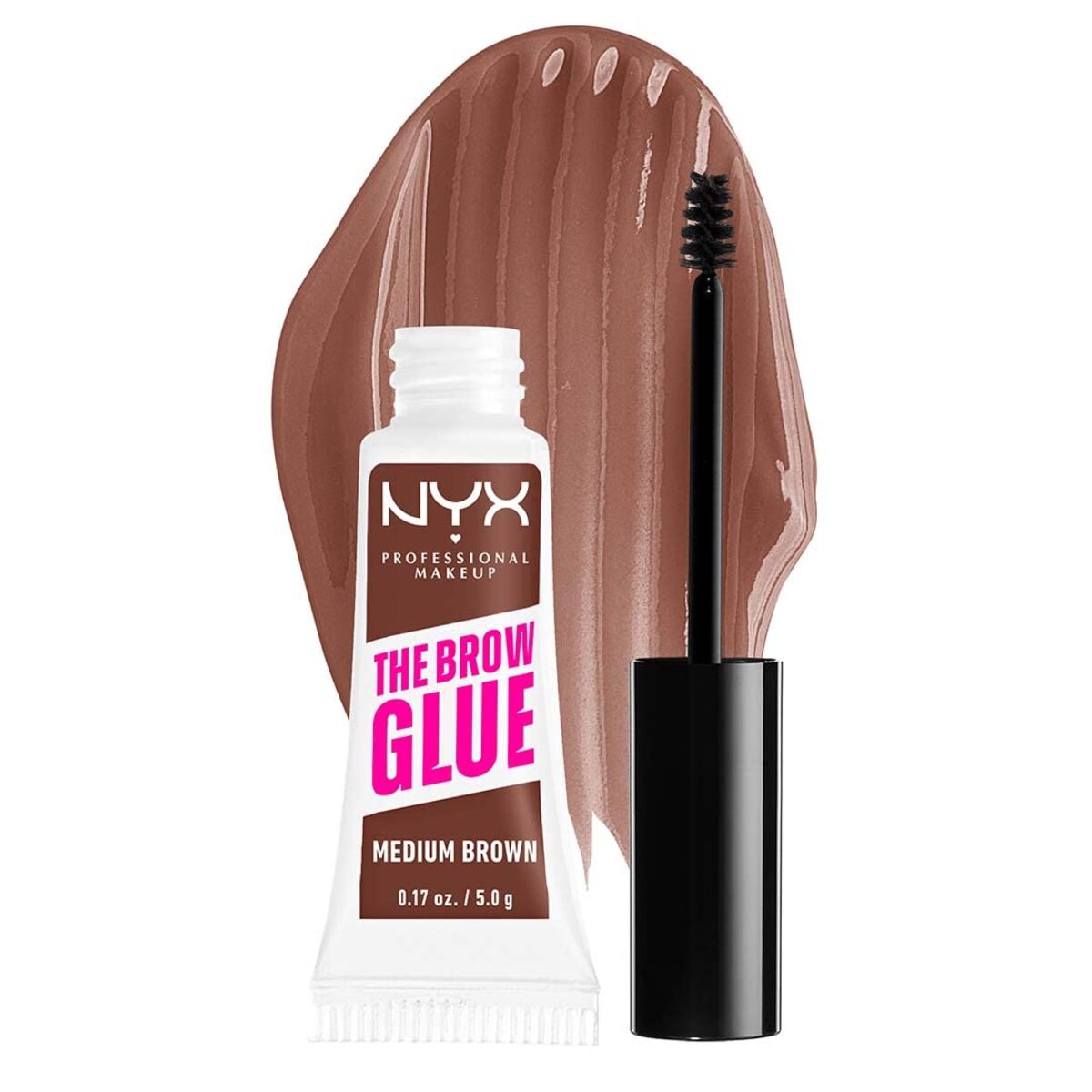 【追跡可能海外メール便】NYX【Medium Brown】  PROFESSIONAL MAKEUP The Brow Glue, Extreme Hold Tinted Eyebrow Gel ニックス アイブロウ ジェル 眉毛マスカラ 眉毛ジェル 眉毛