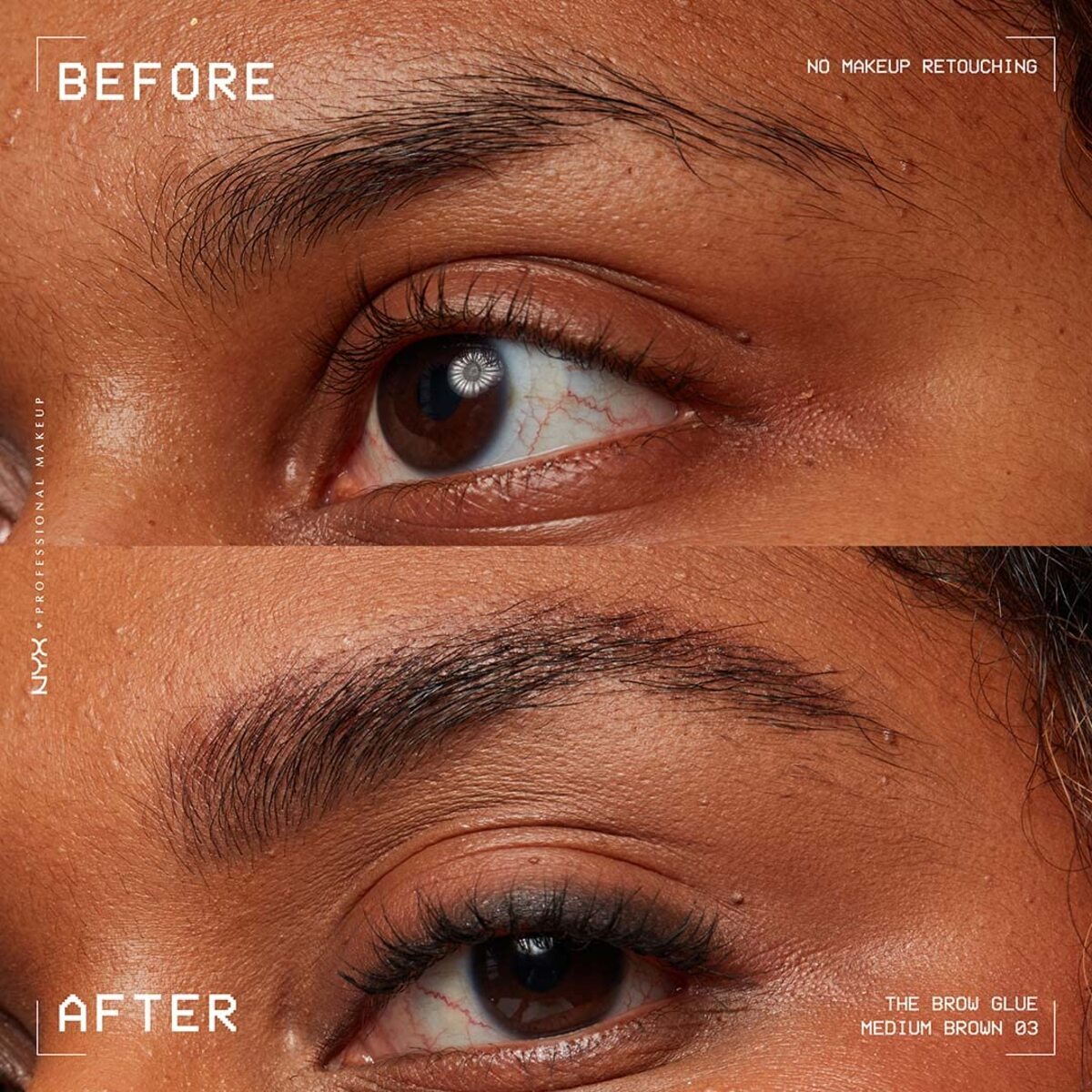 【追跡可能海外メール便】NYX【Medium Brown】  PROFESSIONAL MAKEUP The Brow Glue, Extreme Hold Tinted Eyebrow Gel ニックス アイブロウ ジェル 眉毛マスカラ 眉毛ジェル 眉毛