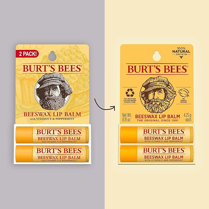 【追跡可能海外メール便】Burt's Bees Lip Balm Moisturizing Lip Care100% Natural, 2pack バーツビーズリップバーム2本セット 唇の保湿に リップバーム