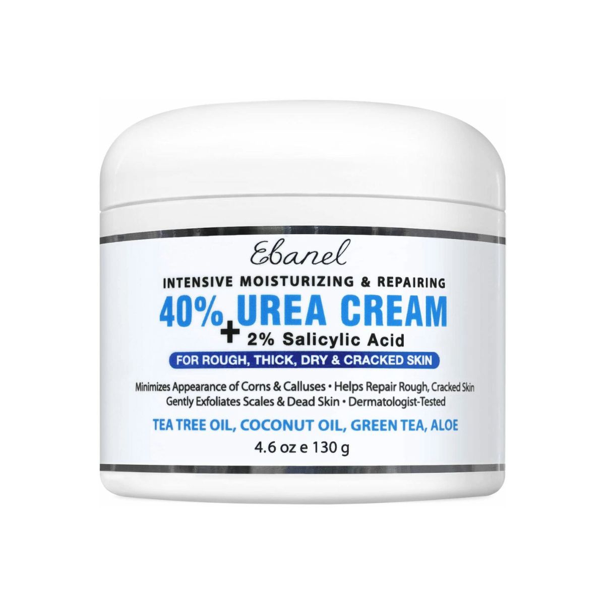 【エクスプレス便】エバネル 尿素クリーム プラス サリチル酸 130g Ebanel Urea Cream 40% plus Salicylic Acid 2% Foot for Dry Cracked Feet Heels Knees Elbows Hands Repair Treatment Moisturizer Corn Callus Dead Skin Remover Toenail Softener Care 4.6oz