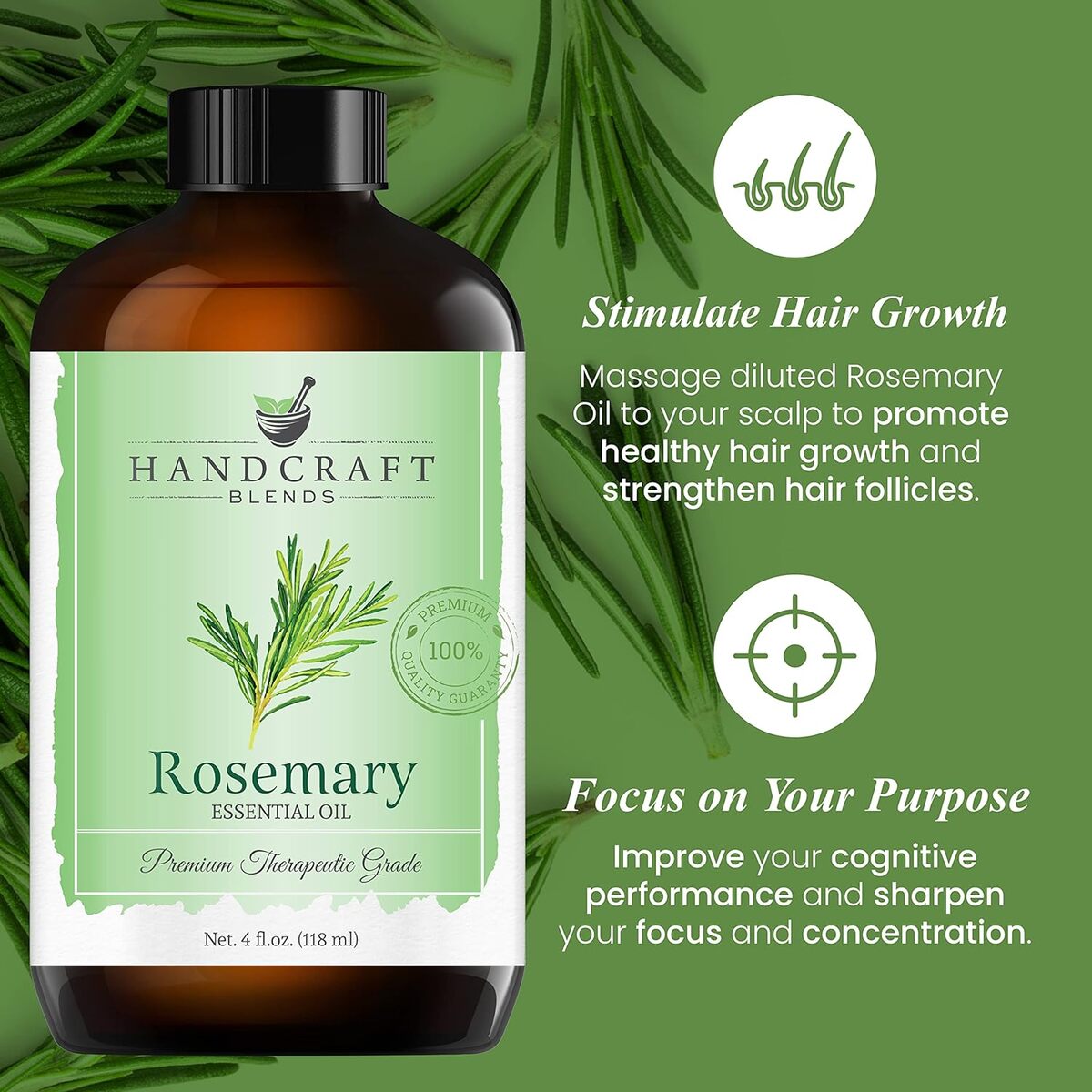 【エクスプレス便】Handcraft Rosemary Essential Oil Pure and Natural Premium 4oz ハンドクラフト ローズマリー エッセンシャルオイル ピュアナチュラルプレミアム 118ml