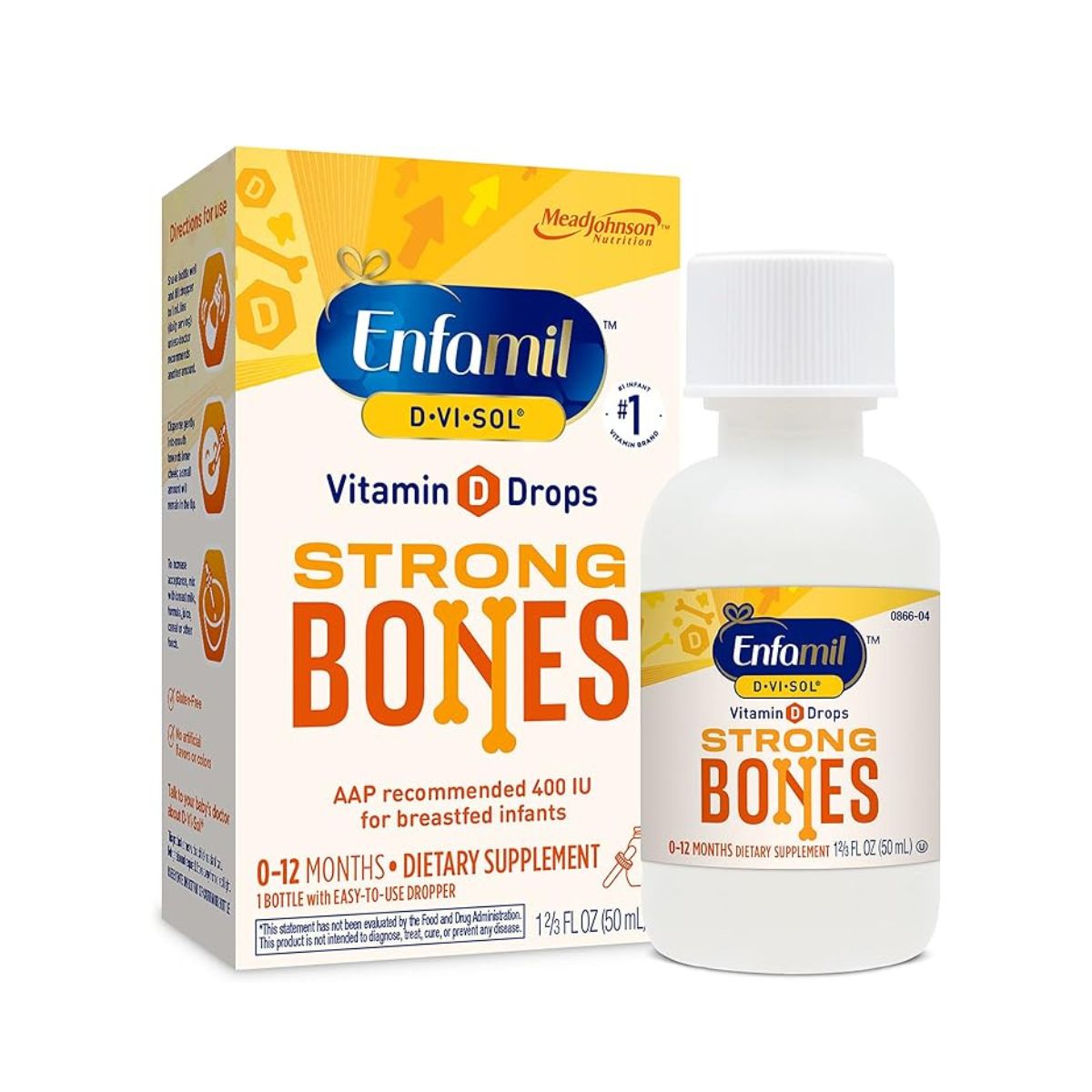 【追跡可能海外メール便】Enfamil Baby Vitamin D-Vi-Sol Liquid Supplement Drops for Infants  ベビービタミン D 乳児用 新生児の強い歯と骨に グルテンフリー 50日分 50ml