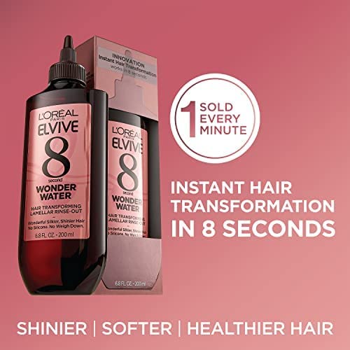【エクスプレス便】L’Oreal Paris Elvive 8 Second Wonder Water Lamellar Rinse out Moisturizing Hair Treatment for Silky 6.8oz ロレアル パリ エルヴィブ 8 セカンド ワンダー ウォーター ラメラ 洗い流すしっとり輝く髪へのトリートメント200ml