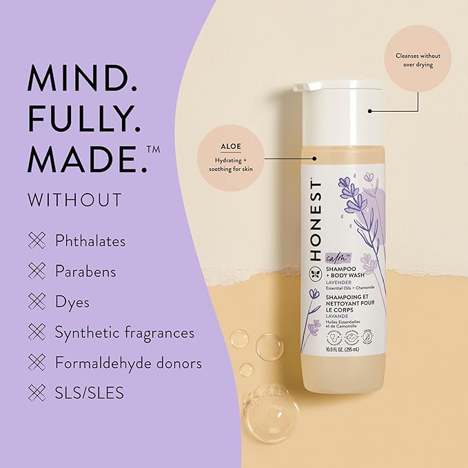 【エクスプレス便】【新パッケージ】Lavender The Honest Company 2-in-1 Cleansing Shampoo + Body Wash 10oz ザ・オネスト・カンパニー 2-in-1 クレンジング シャンプー ボディウォッシュ 赤ちゃん 天然由来 ラベンダー