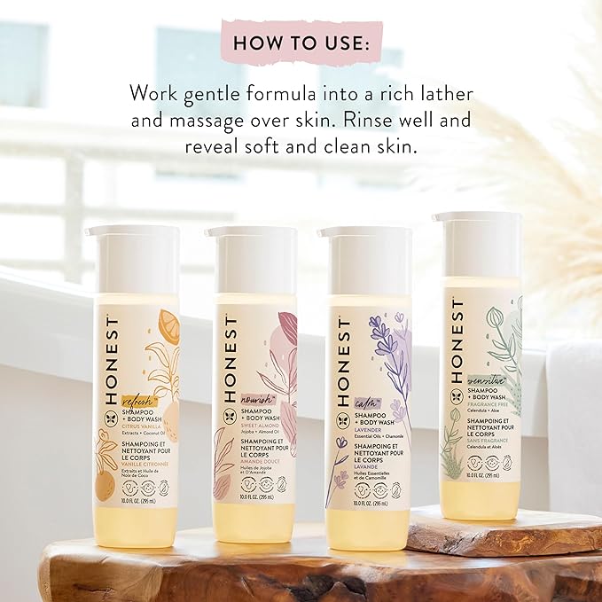 【エクスプレス便】【新パッケージ】Citrus Vanilla Refresh, The Honest Company 2-in-1 Cleansing Shampoo + Body Wash 10 fl oz ザ・オネスト・カンパニー 2-in-1 クレンジング シャンプー ボディウォッシュ シトラスバニラ 赤ちゃん 天然由来