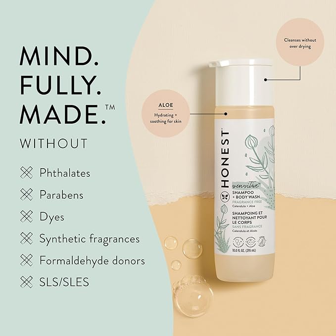 【エクスプレス便】【新パッケージ】Fragrance Free The Honest Company 2-in-1 Cleansing Shampoo + Body Wash 10 oz ザ・オネスト・カンパニー 2-in-1 クレンジング シャンプー ボディウォッシュ 赤ちゃん 天然由来 無香料 10オンス
