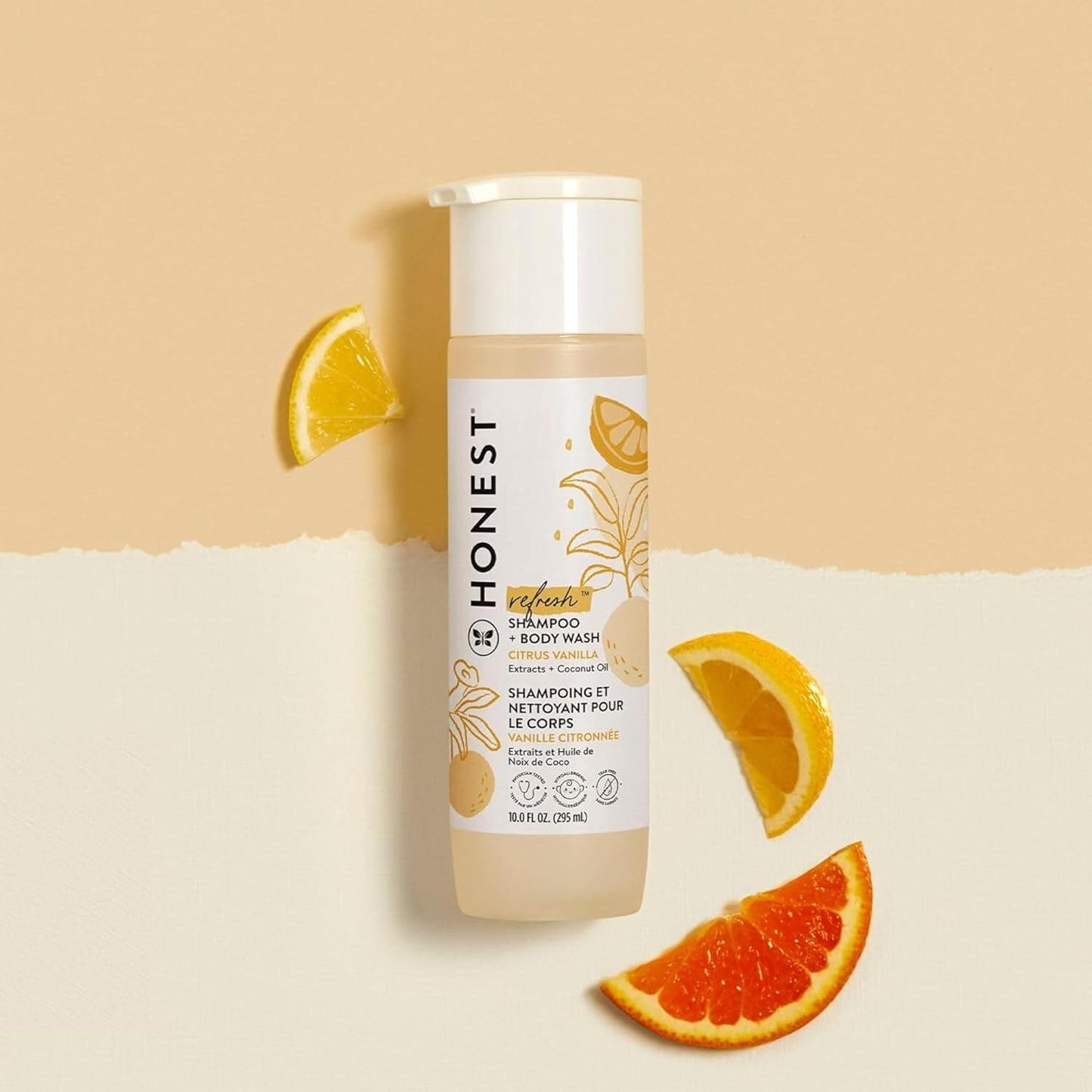 【エクスプレス便】【新パッケージ】Citrus Vanilla Refresh, The Honest Company 2-in-1 Cleansing Shampoo + Body Wash 10 fl oz ザ・オネスト・カンパニー 2-in-1 クレンジング シャンプー ボディウォッシュ シトラスバニラ 赤ちゃん 天然由来