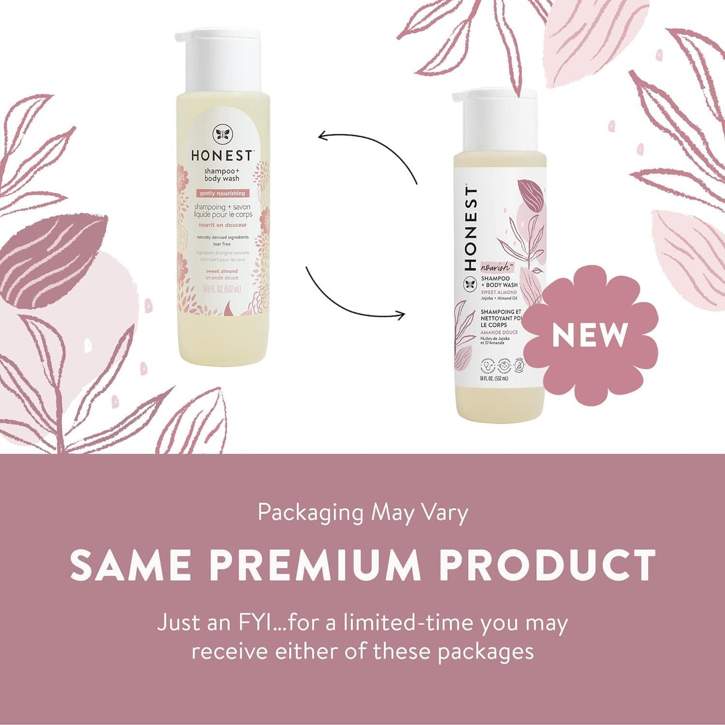 【エクスプレス便】【新パッケージ】Sweet Almond Nourish, The Honest Company 2-in-1 Cleansing Shampoo + Body Wash 10 fl oz ザ・オネスト・カンパニー 2-in-1 クレンジング シャンプー ボディウォッシュ 赤ちゃん 天然由来 アーモンド