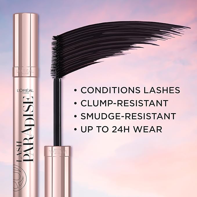 【追跡可能海外メール便】L’Oreal Paris Makeup Lash Paradise Mascara Voluptuous Volume Mystic Black, 0.28 Fl Oz ロレアル パリ メイクアップ ラッシュ パラダイス マスカラ ミスティック ブラック、0.28 オンス