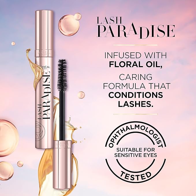 【追跡可能海外メール便】L’Oreal Paris Makeup Lash Paradise Mascara Voluptuous Volume Mystic Black, 0.28 Fl Oz ロレアル パリ メイクアップ ラッシュ パラダイス マスカラ ミスティック ブラック、0.28 オンス