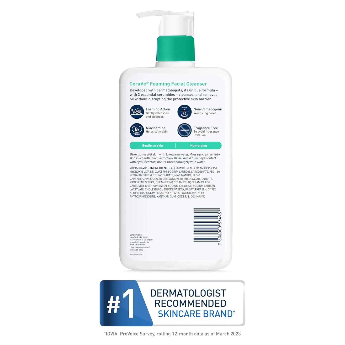 【エクスプレス便】 CeraVe Foaming Facial Cleanser Hyaluronic Acid Ceramides Fragrance Free Paraben Free 16oz セラヴィヒアルロン酸 セラミド 無香料 パラベンフリー473ml