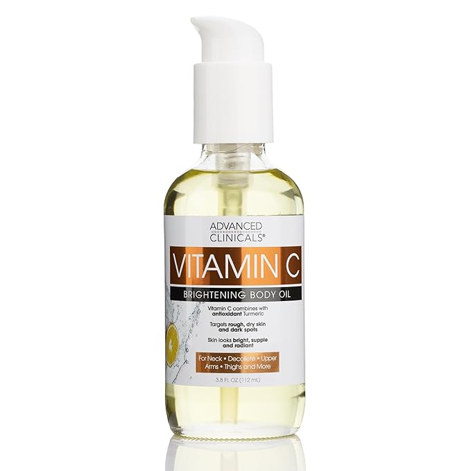 【エクスプレス便】Advanced Clinicals Vitamin C Body Oil W/Vitamin E & Turmeric 3.8 oz アドバンスドクリニカルズ ビタミンC ボディオイル ビタミンE & ターメリック配合 112ml