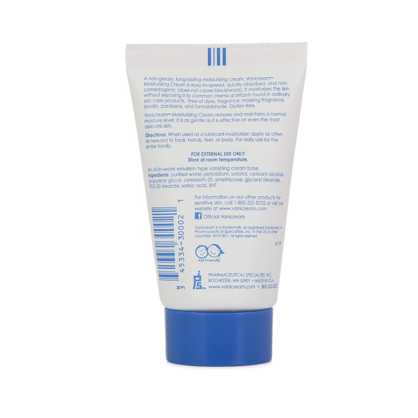 【追跡可能海外メール便】 Vanicream Moisturizing Skin Cream Tube for Sensitive Skin 2oz バニクリーム モイスチャライジング スキンクリーム 57g 肌に優しいクリーム 乾燥 カサカサ 保湿