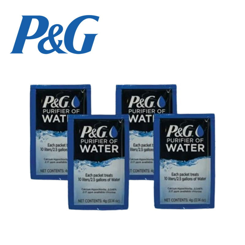 【追跡可能海外メール便】P&G Purifier of Water Portable Water Purifier Packets 4g (4 packets) P&G 携帯用 浄水パケット 4個セット ハイキング 災害時 キャンプ 防災