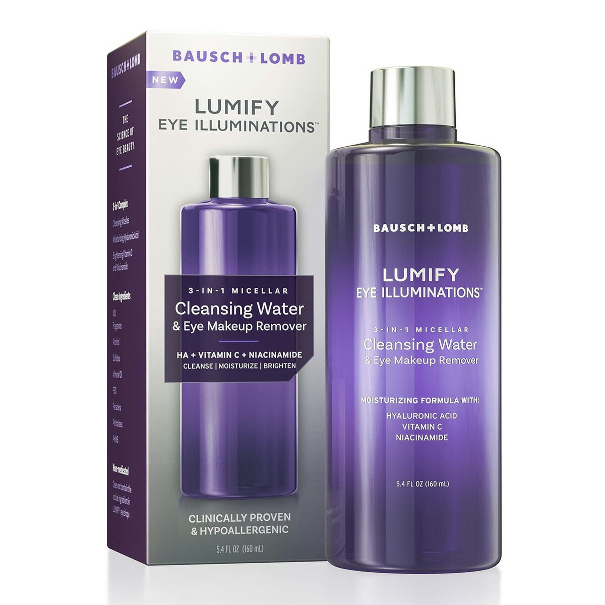 【エクスプレス便】【話題のLUMIFY】LUMIFY Eye Illuminations Cleansing Water & Eye Makeup Remover 5.4oz ルミファイ アイイルミネーションズ クレンジングウォーター&アイメイクアップリムーバー 160ml ナイアシンアミド ヒアルロン酸 ビタミンC 低刺激 目元