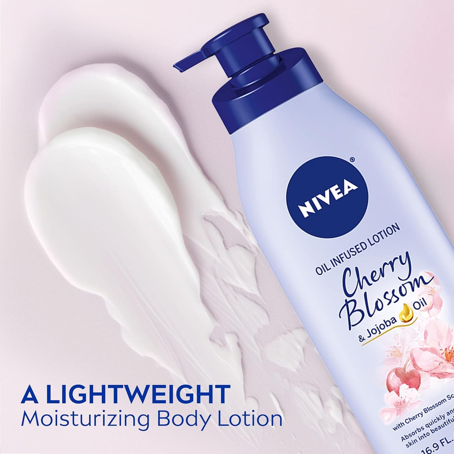 【エクスプレス便】Nivea Oil Infused Body Lotion Cherry Blossom Lotion with Jojoba Oil Moisturizing Body Lotion for Dry Skin 16.9oz ニベア オイル ボディローション チェリーブロッサムローション ホホバオイル配合 500ml
