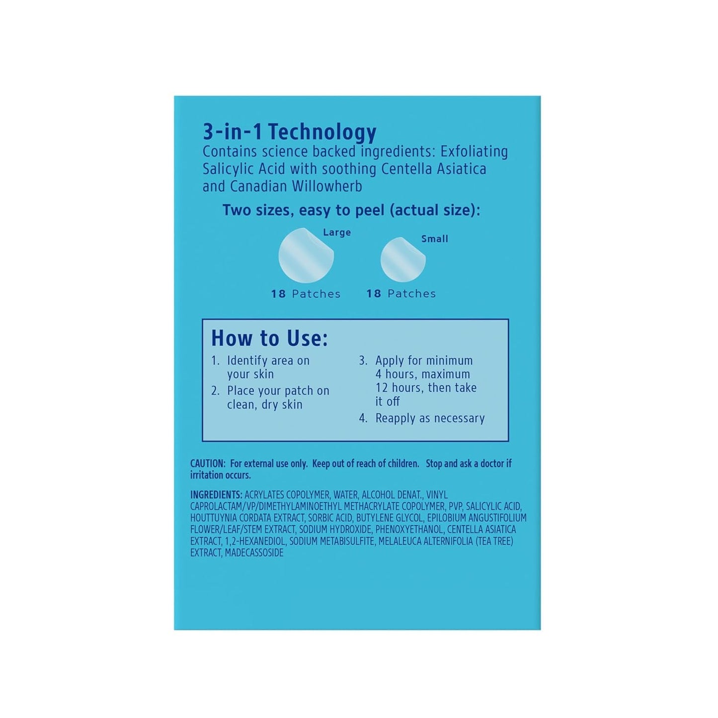 【追跡可能海外メール便】Differin Acne-Prone Skin Patches ディフェリン ニキビパッチ 36枚入り サリチル酸 センテラ