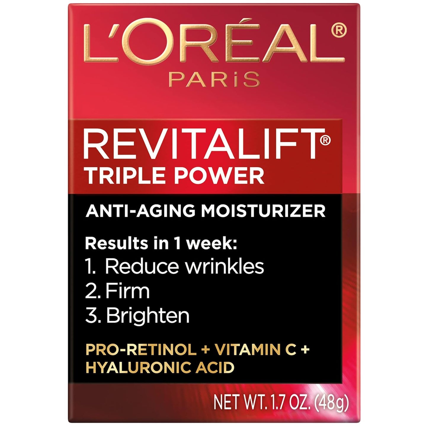 【追跡可能海外メール便】L'Oreal Paris Revitalift Triple Power Face Moisturize 1.7 ozロレアル パリ レヴィタリフト トリプル パワー フェイス モイスチャライザー 48g
