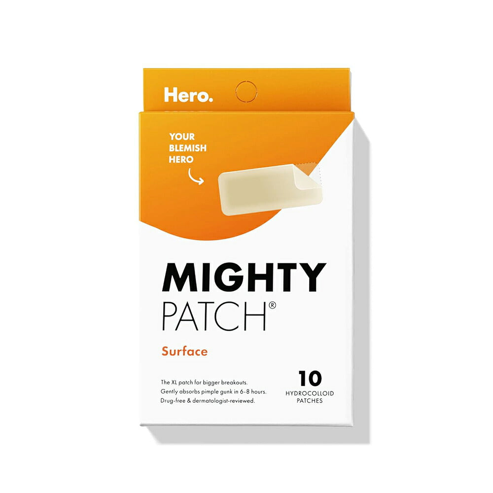 【追跡可能海外メール便】Mighty Patch Surface Patch 10 Count マイティーパッチ ハイドロコロイドスポットパッチ 10枚入り 体 / 頬 / 額 / あご用