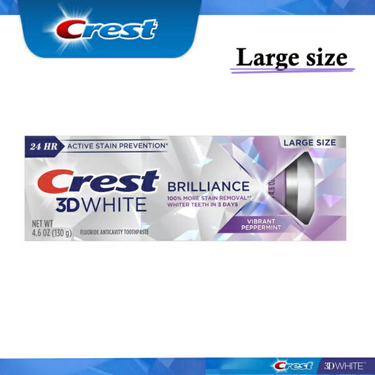 【追跡可能海外メール便】 (大容量 130g)  クレスト 3Dホワイト ブリリアンスミント Crest 3D Brilliance Teeth Whitening Toothpaste Large size 4.6oz  ホワイトニング 白い歯 笑顔