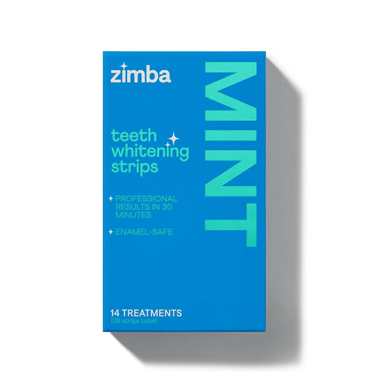 【追跡可能海外メール便】 Zimba Teeth Whitening Strips - Vegan Stain Remover White Strips ジンバ ホワイトニングテープ 28枚 14日分 ミントフレーバー  ホワイトニング 白い歯 ホワイトニング テープ ビーガン