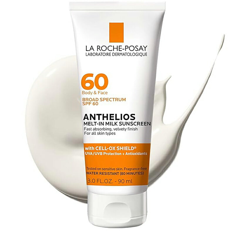 【エクスプレス便】【La Roche-Posay】Anthelios Melt-in Milk Body & Face Sunscreen Lotion SPF 60 3oz ラロッシュポゼ 日焼け止め SPF 60 90ml 顔用日焼け止め ボディ用日焼け止め 子供 無香料
