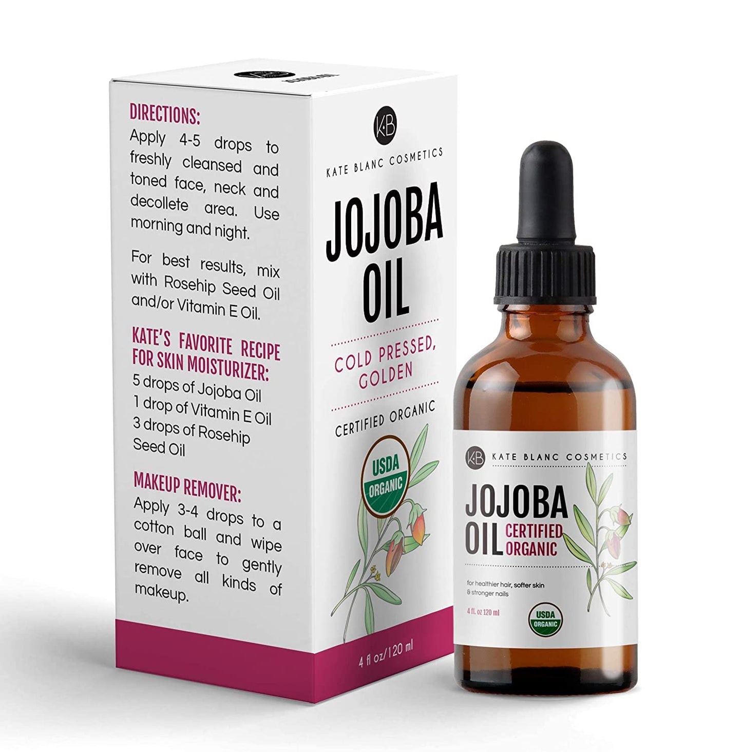 【エクスプレス便】Kate Blanc Cosmetics Jojoba Oil for Skin Face & Hair Growth 4oz ケイト・ブラン コスメティックス ホホバオイル 120ml