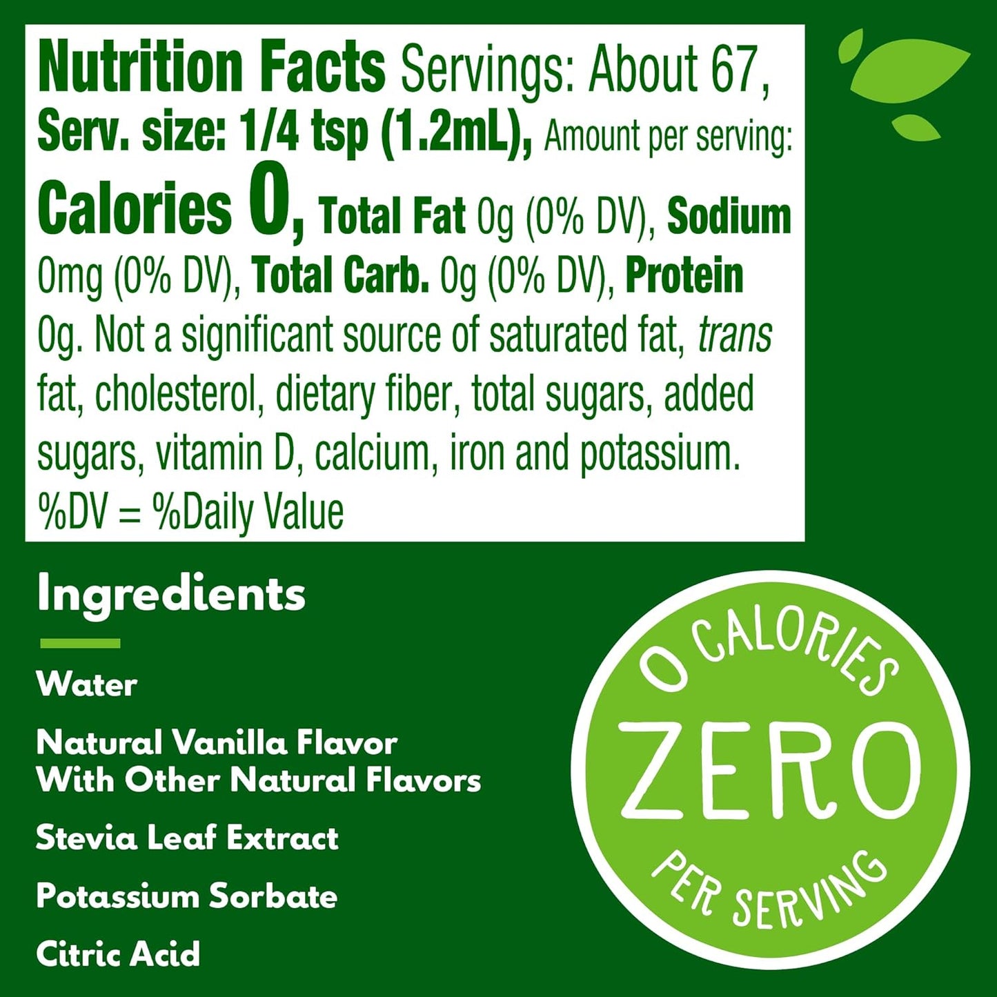 【追跡可能海外メール便】【Truvia】Truvia Zero Calorie Liquid Stevia Sweetener, Vanila flavor 2.7 fl. oz. トゥルビア 0カロリー スウィートナー バニラ味 天然甘味料 グルテンフリー ヴィーガン 非遺伝子組換え体 糖質0
