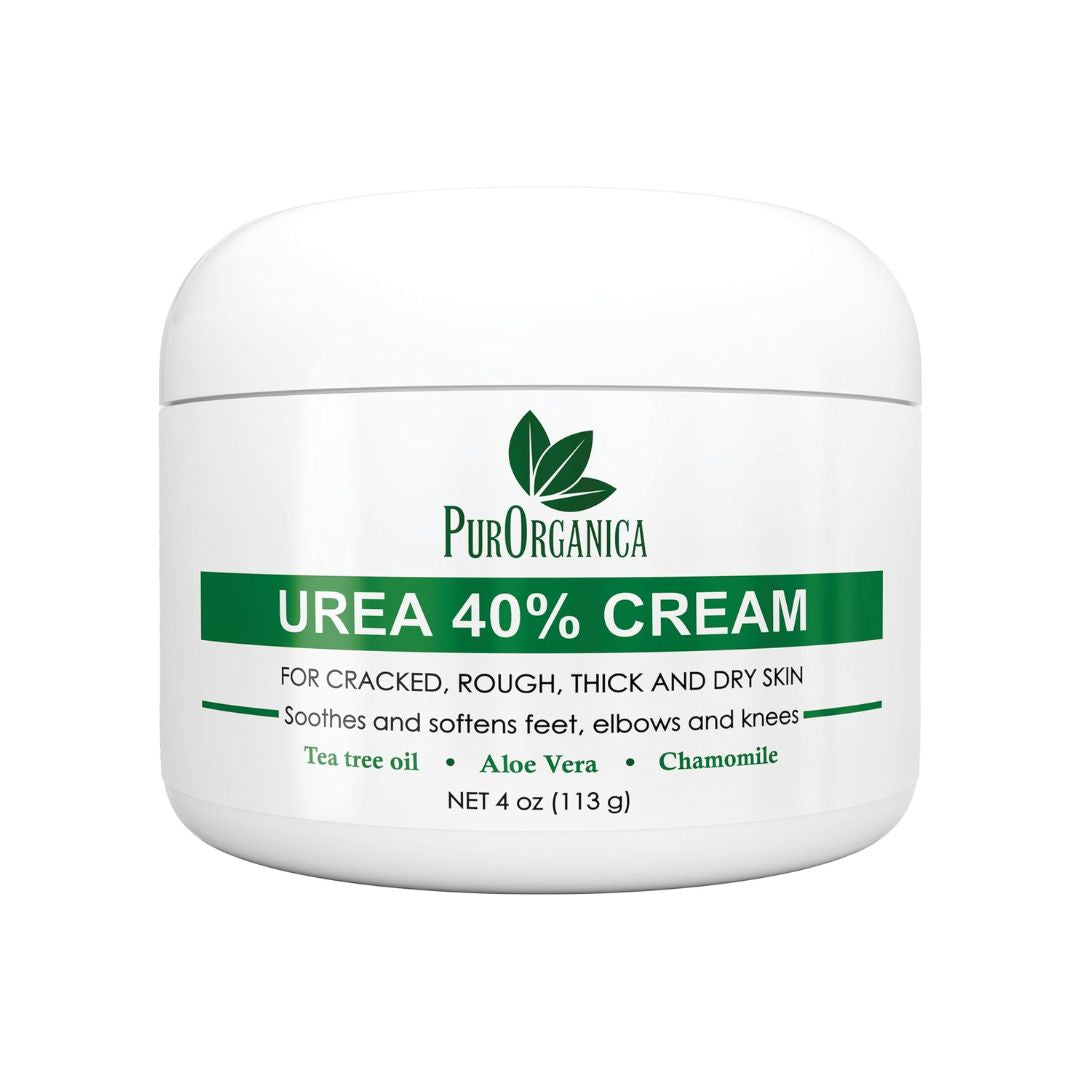 【エクスプレス便】PurOrganica Urea 40% Foot Cream Callus and Dead Skin Remover For Feet Elbows Hands and Knees 4ozピュアオーガニカ 尿素40%フットクリーム 足の角質および古い角質ケア 113g