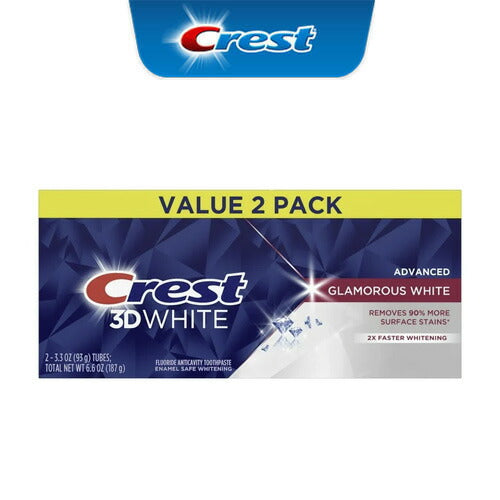 【エクスプレス便】 Crest 3D White Glamorous White 3.3oz pack of 2 クレスト 3Dホワイトグラマラスホワイト93g 2本 ホワイトニング歯磨き粉 ホワイトニング 白い歯 虫歯予防