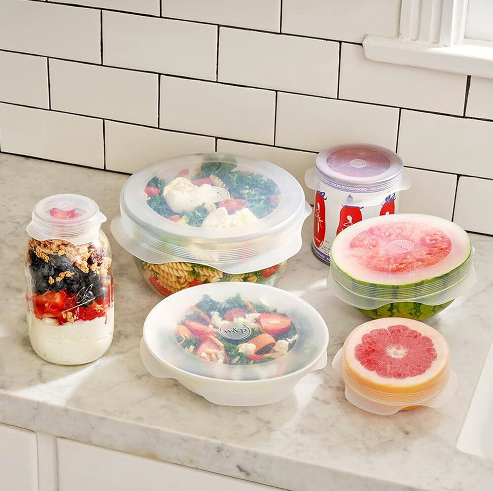 【追跡可能海外メール便】W&P Reusable Silicone Stretch Lid, Set of 6 W&P 繰り返し使えるシリコーンストレッチ蓋 6サイズ入り 再利用可能 キッチン用品