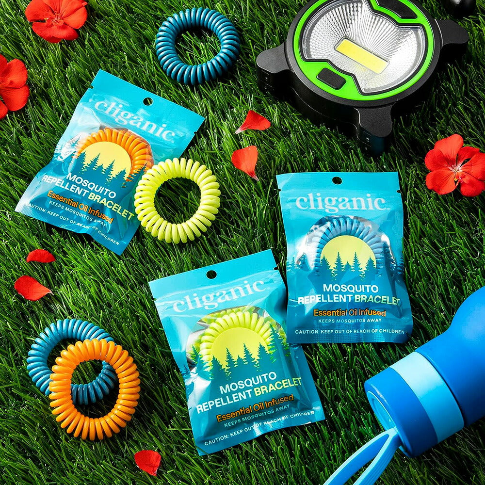 【追跡可能海外メール便】Cliganic 10 Pack Mosquito Repellent Bracelets クリガニック 蚊を寄せつけない ブレスレット 10個入り アウトドア キャンプ ウルトラソン