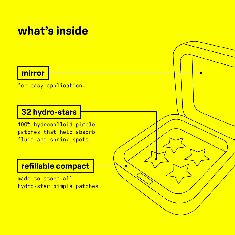 【追跡可能海外メール便】Starface Hydro-Stars Hydrocolloid Pimple Patches Absorb Fluid and Reduce Redness Cute Star Shape (32 Count)2ozスター・フェイス ハイドロスターズ ハイドロコロイド ニキビパッチ 可愛い星形 (32枚入り)