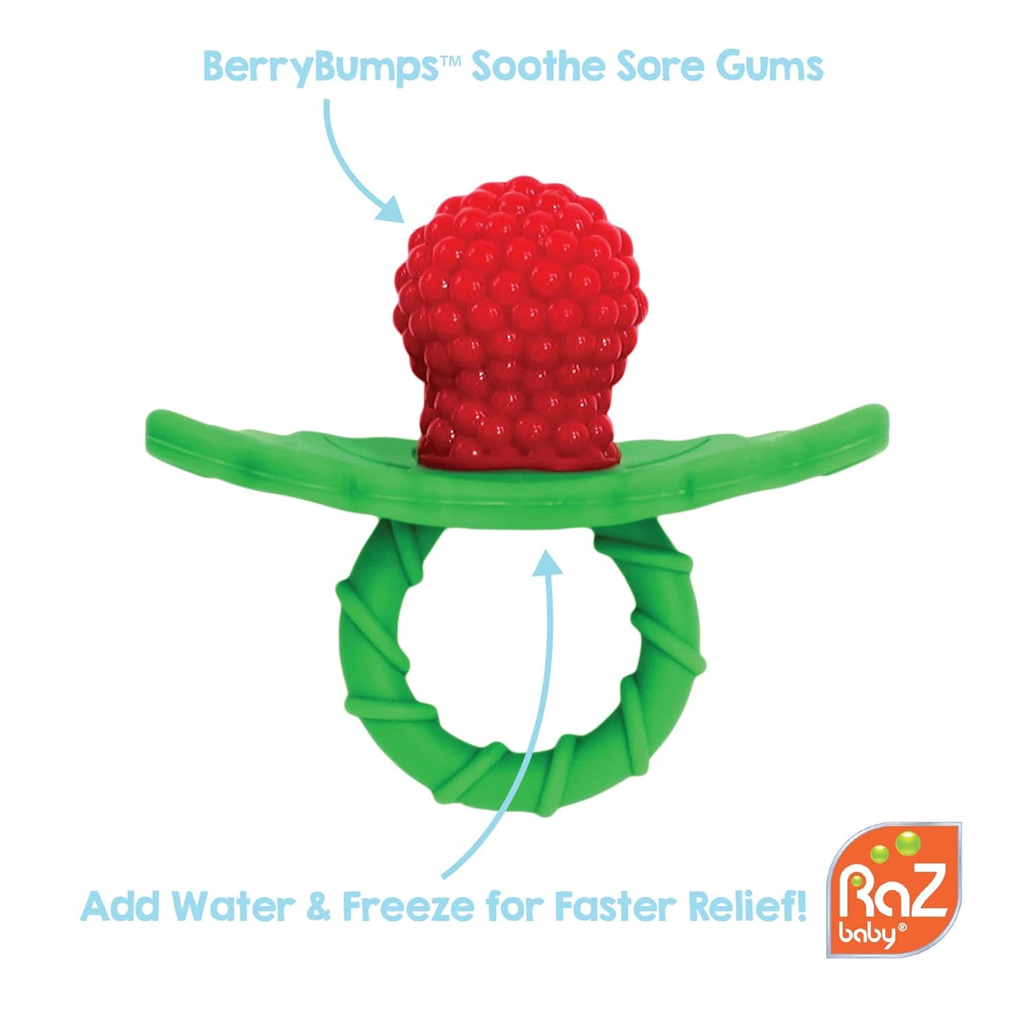 【追跡可能海外メール便】RaZberry Silicone Baby Teether Toy Teething Relief Pacifier For Infant Red 0.64oz ラズベリー シリコン ベビー歯固め おしゃぶり 赤ちゃん用 レッド 18g
