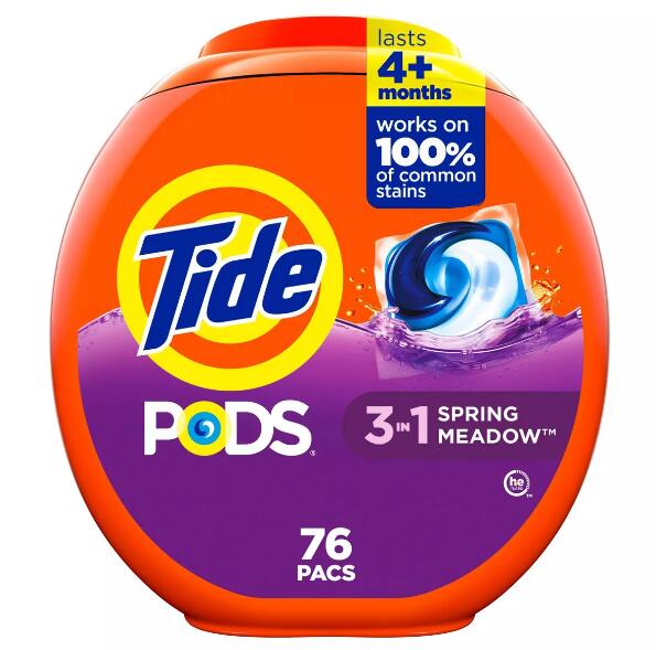 【エクスプレス便】Tide Spring Meadow Pods HE Compatible Laundry Detergent Soap 76capsules 63ozタイド 春のさわやかな草原の香り HE対応 洗濯用洗剤 76カプセル 1.8kg