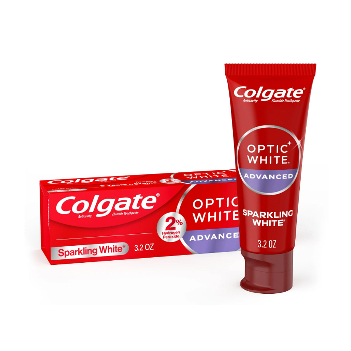 【追跡可能海外メール便】【お得な2本セット】コルゲート Colgate OPTIC white Advanced Teeth Whitening PACK OF 2 ホワイト 90g 2本セット  ホワイトニング  歯磨き粉