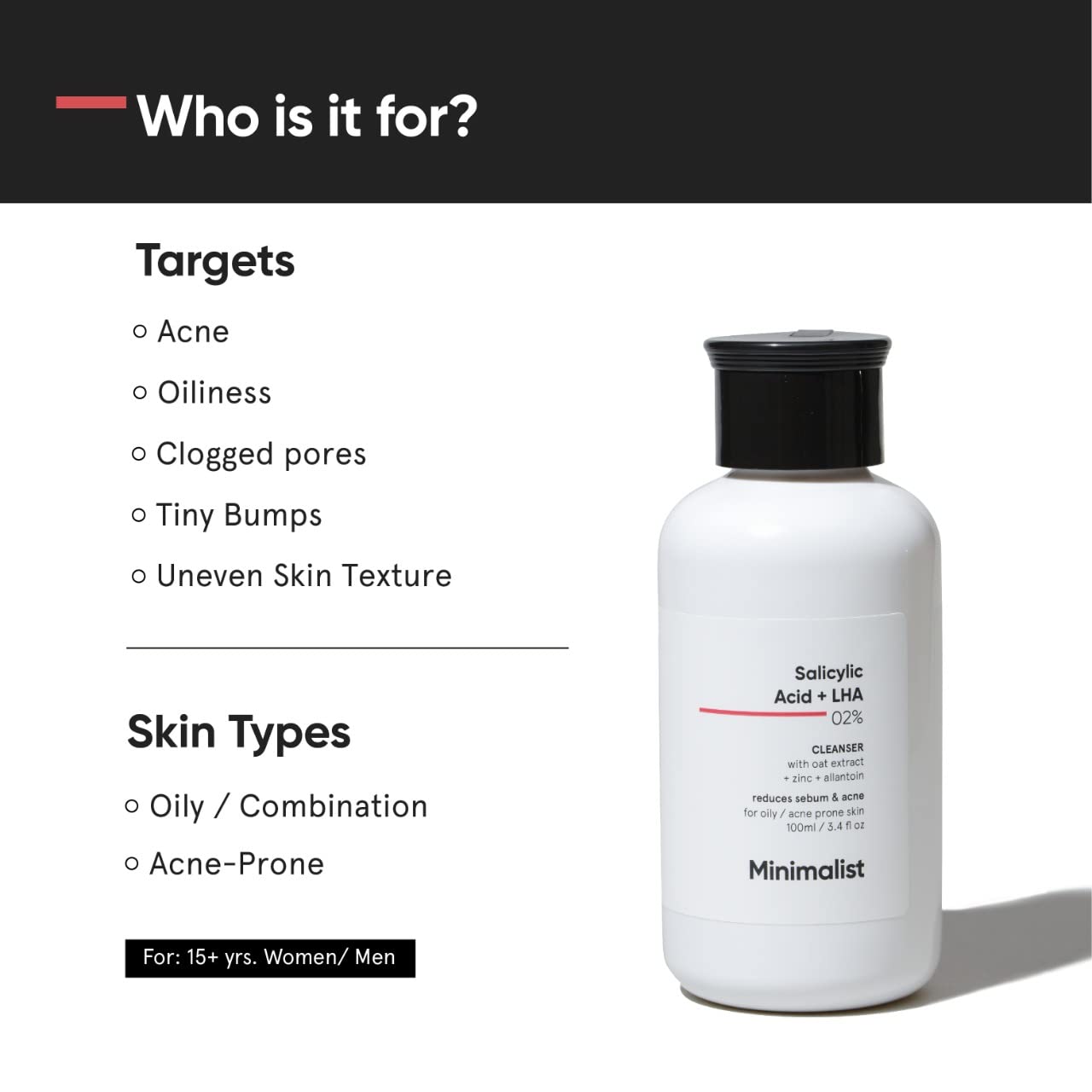 【追跡可能海外メール便】Minimalist 2% Salicylic Acid Face Cleanser for Oily, Acne Prone Skin 3.4 oz ミニマリスト 2% サリチル酸配合フェイスクレンザー オイリー肌・ニキビ肌用 100ml