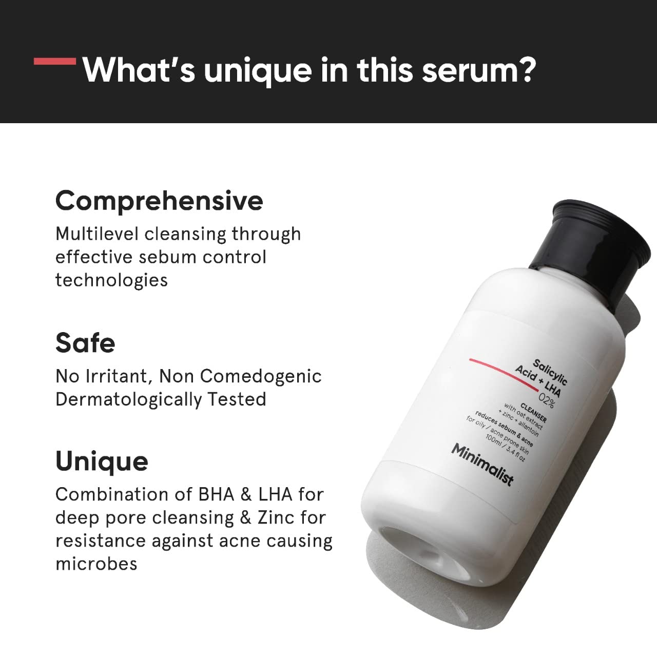 【追跡可能海外メール便】Minimalist 2% Salicylic Acid Face Cleanser for Oily, Acne Prone Skin 3.4 oz ミニマリスト 2% サリチル酸配合フェイスクレンザー オイリー肌・ニキビ肌用 100ml