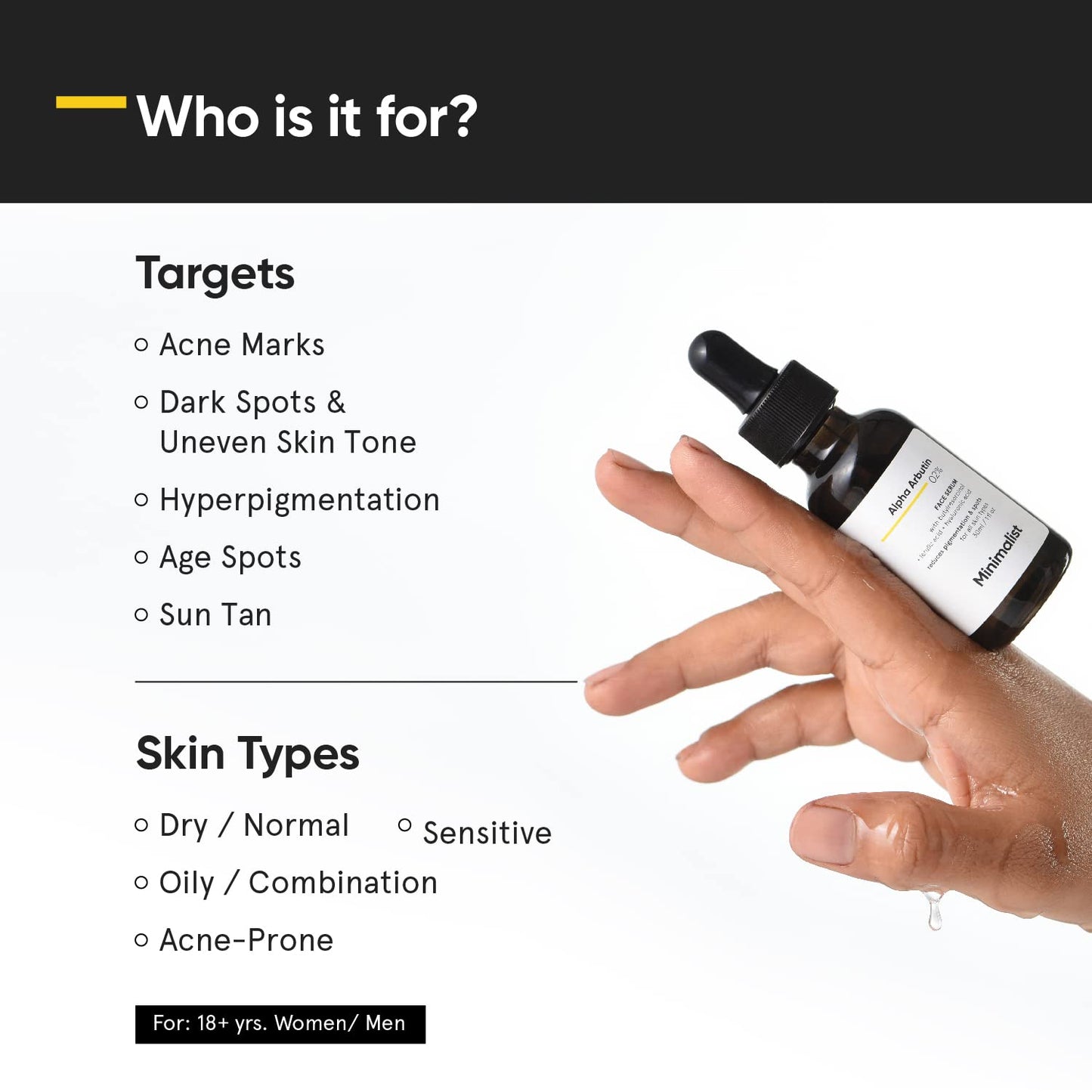 【追跡可能海外メール便】Minimalist 2% Alpha Arbutin Serum for Removing Pigmentation Acne MarksDark 1oz ミニマリスト 2% アルブチン配合セラム ニキビ ダークスポット 日焼け 30ml